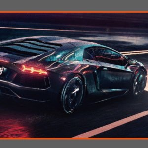Lambo Desk Pad Picture Aventador LP400 Nero