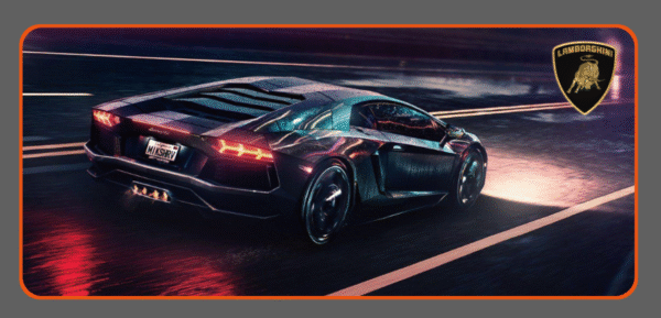 Lambo Desk Pad Picture Aventador LP400 Nero